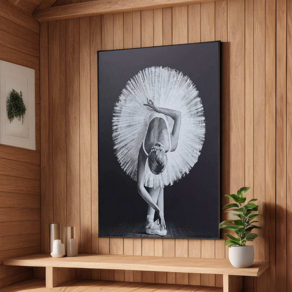 Elegant Ballerina Art Black And White Ballet Print Graceful Dance Wall Decor Wall Art Design Ready To Hang Decoration