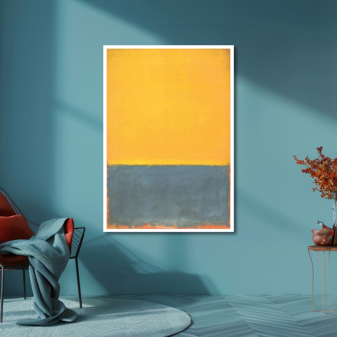 Golden Sunrise Rothko Inspired Abstract Ready To Hang Art - Image 6