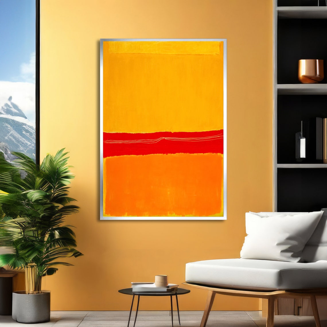 Sunset Radiance Warm Abstract Art Modern Wall Decor Vibrant Orange And Yellow Ready To Hang - Image 5