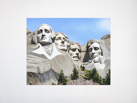 Mount Rushmore South Dakota National Memorial Watercolor Poster
