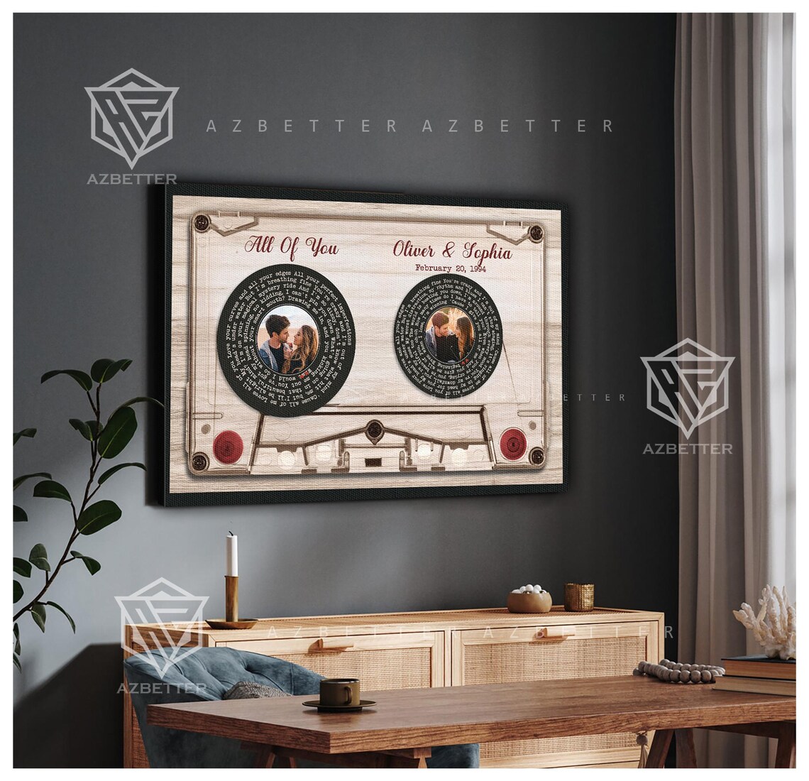 All Of You Cassette Tape Personalized Song Lyrics Couple Poster - Image 3