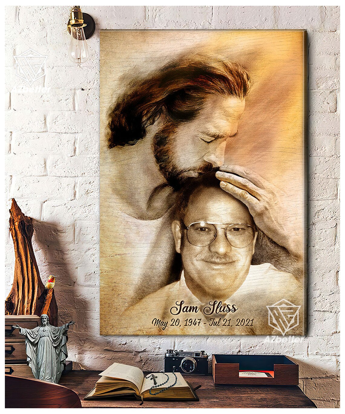 Safe In God's Arms Personalized Memorial Art Print