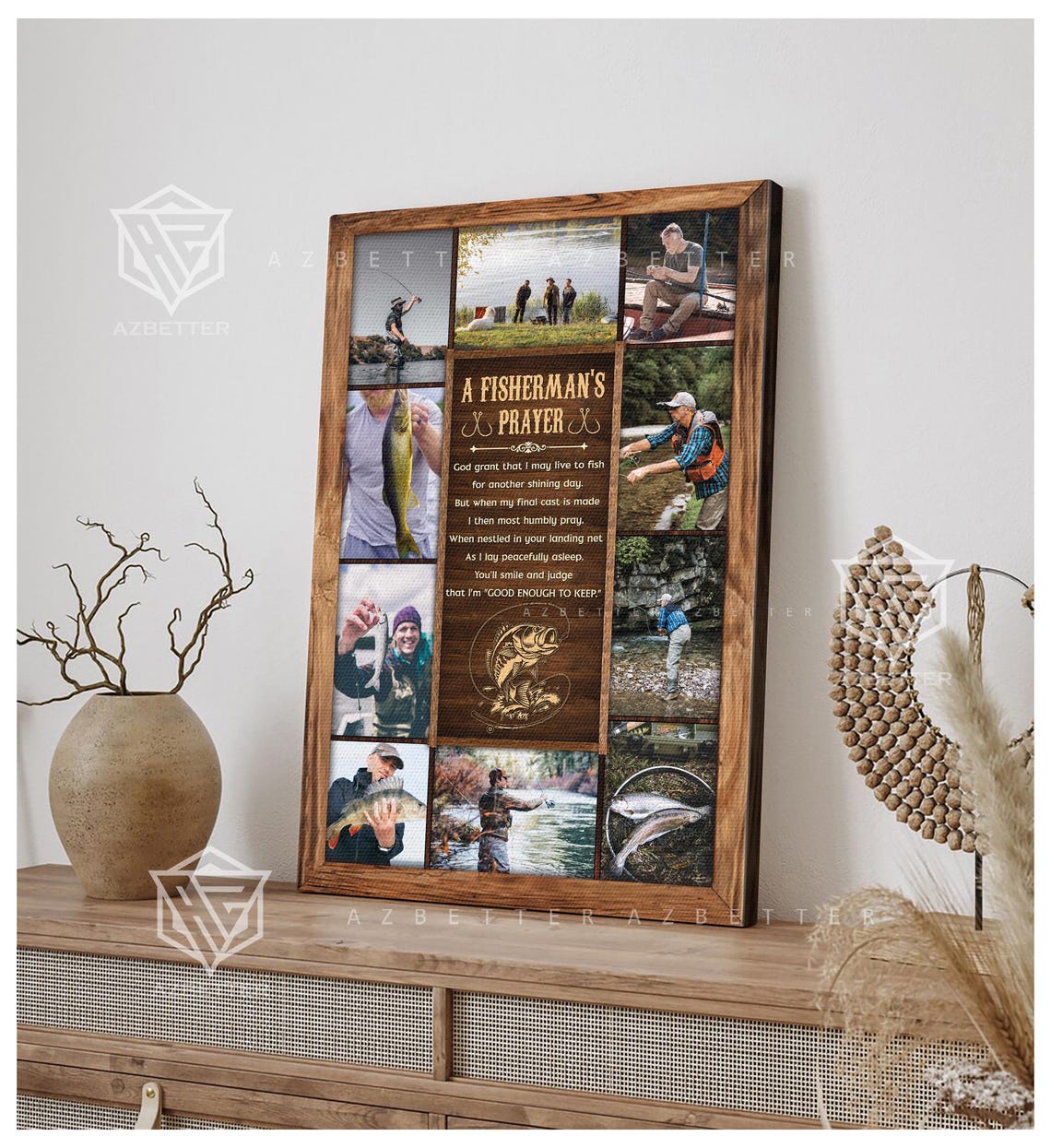 A Fisherman's Prayer Photo Collage Tribute Gift For Anglers Poster - Image 4