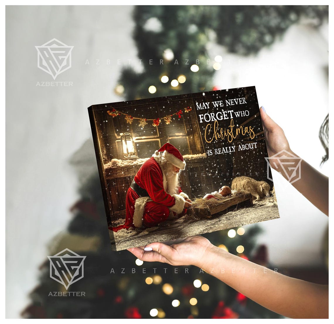 May We Never Forget Who Christmas Is Really About Nativity Poster - Image 3