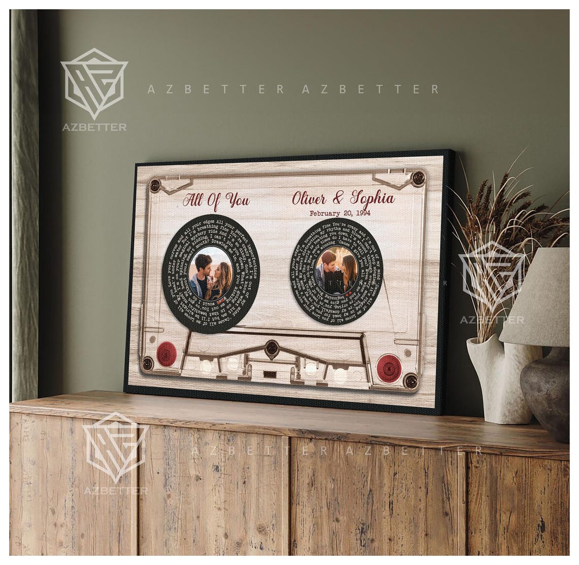 All Of You Cassette Tape Personalized Song Lyrics Couple Poster - Image 5
