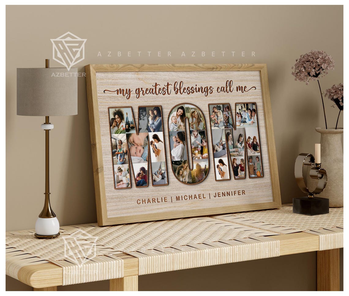 Custom Photo Collage My Greatest Blessings Call Me Mom Personalized Gift For Mom Mothers Day Gift Birthday Gift Sentimental Wall Art - Image 4