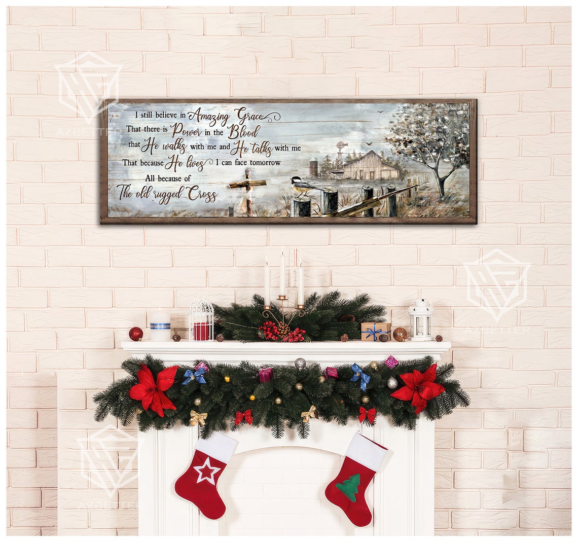 I Still Believe in Amazing Grace Old Rugged Cross Barn Poster - Image 2