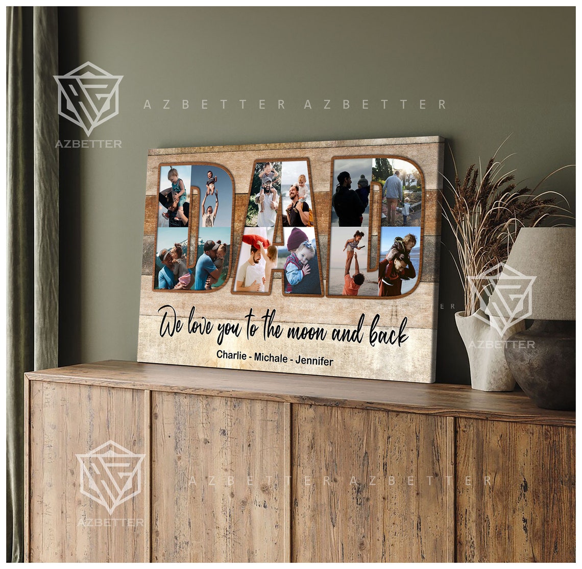 We Love You To The Moon And Back Dad Photo Letter Keepsake Poster