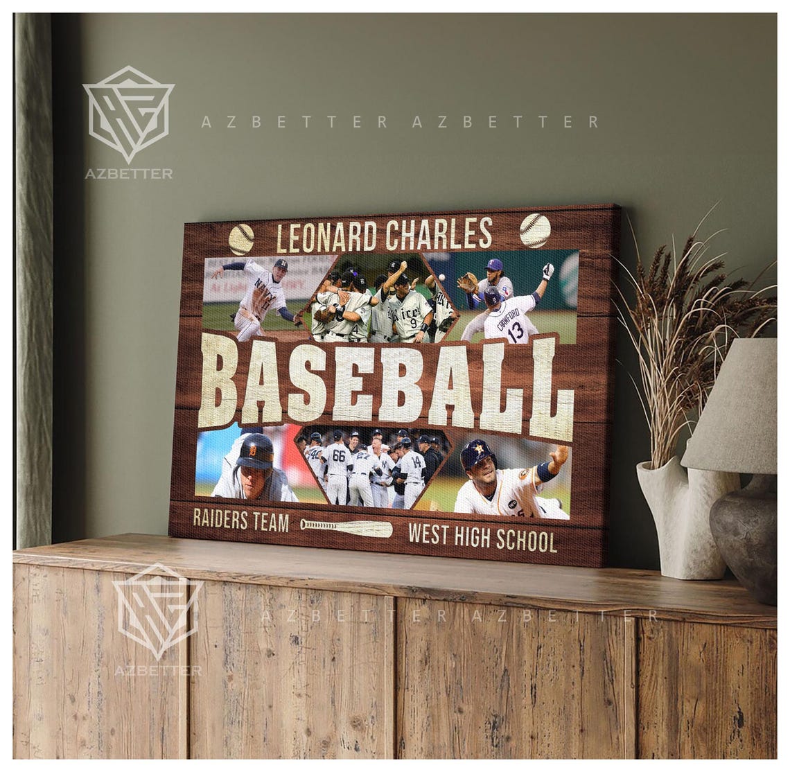 Personalized Baseball Photo Collage Custom Senior Night Player Poster - Image 5
