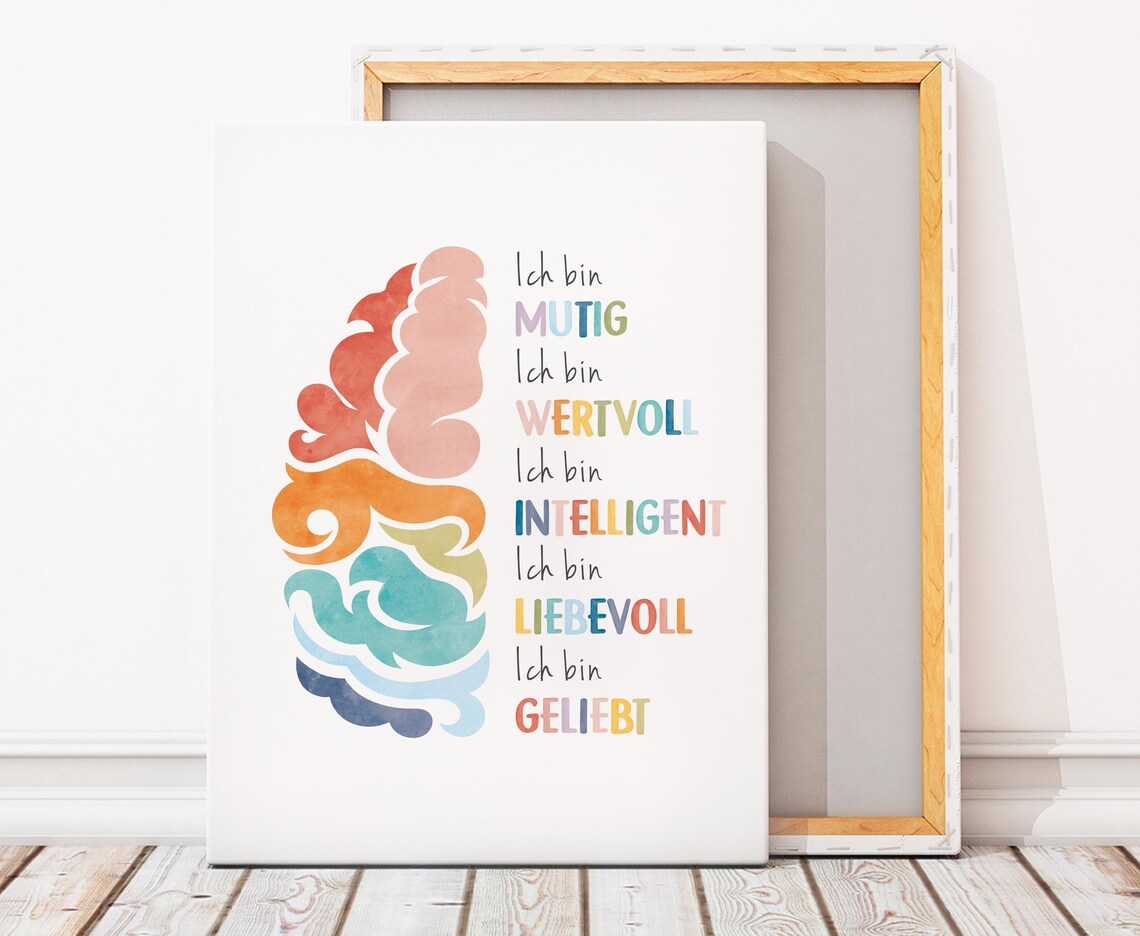 German Affirmation Poster, Therapy Office Decor Print - Image 4