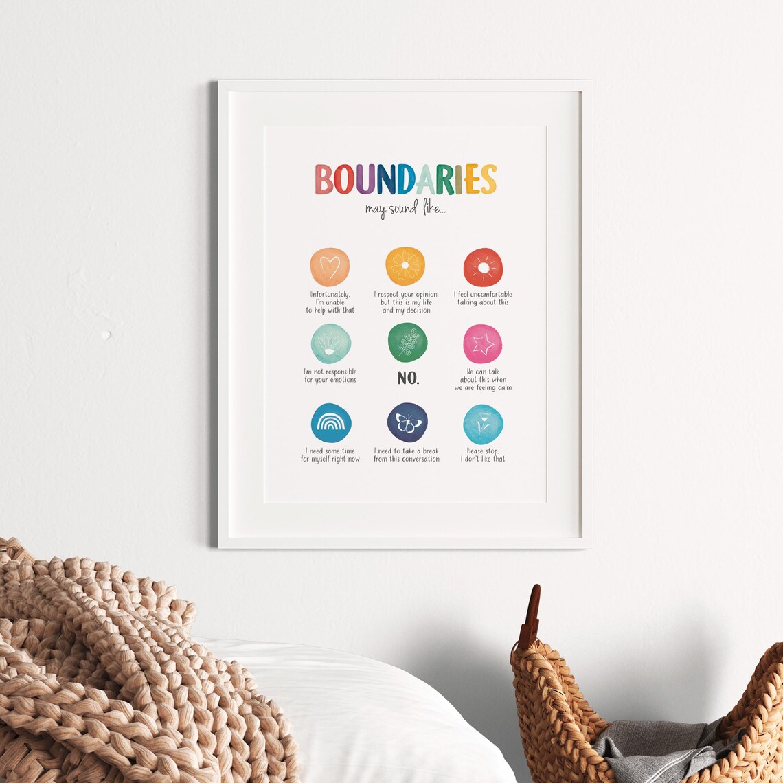 Boundaries Mental Health Growth Mindset Art Print - Image 4