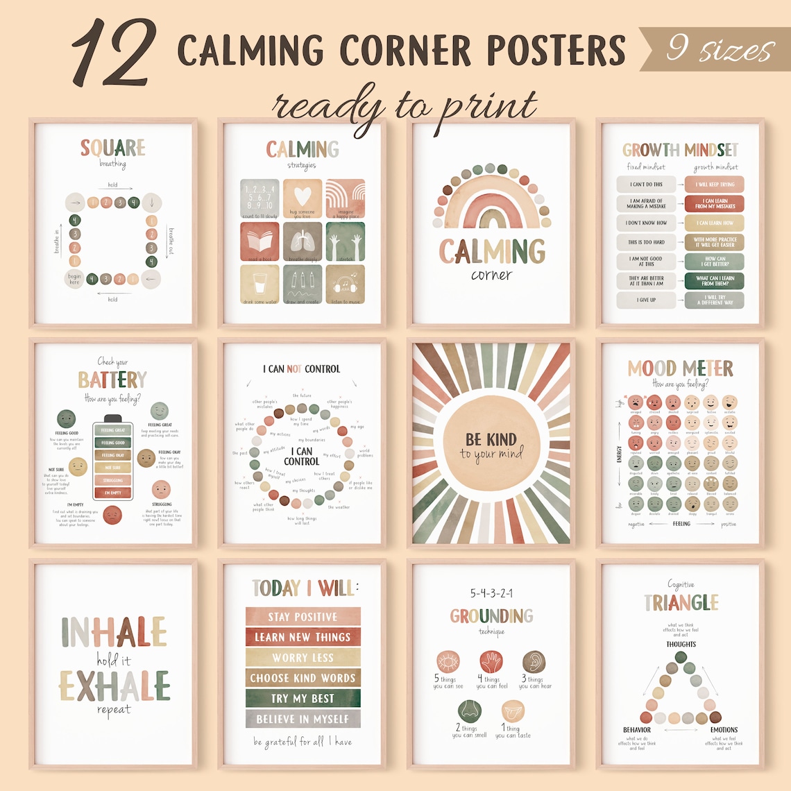 Calming Corner Posters for Counselor Office Decor