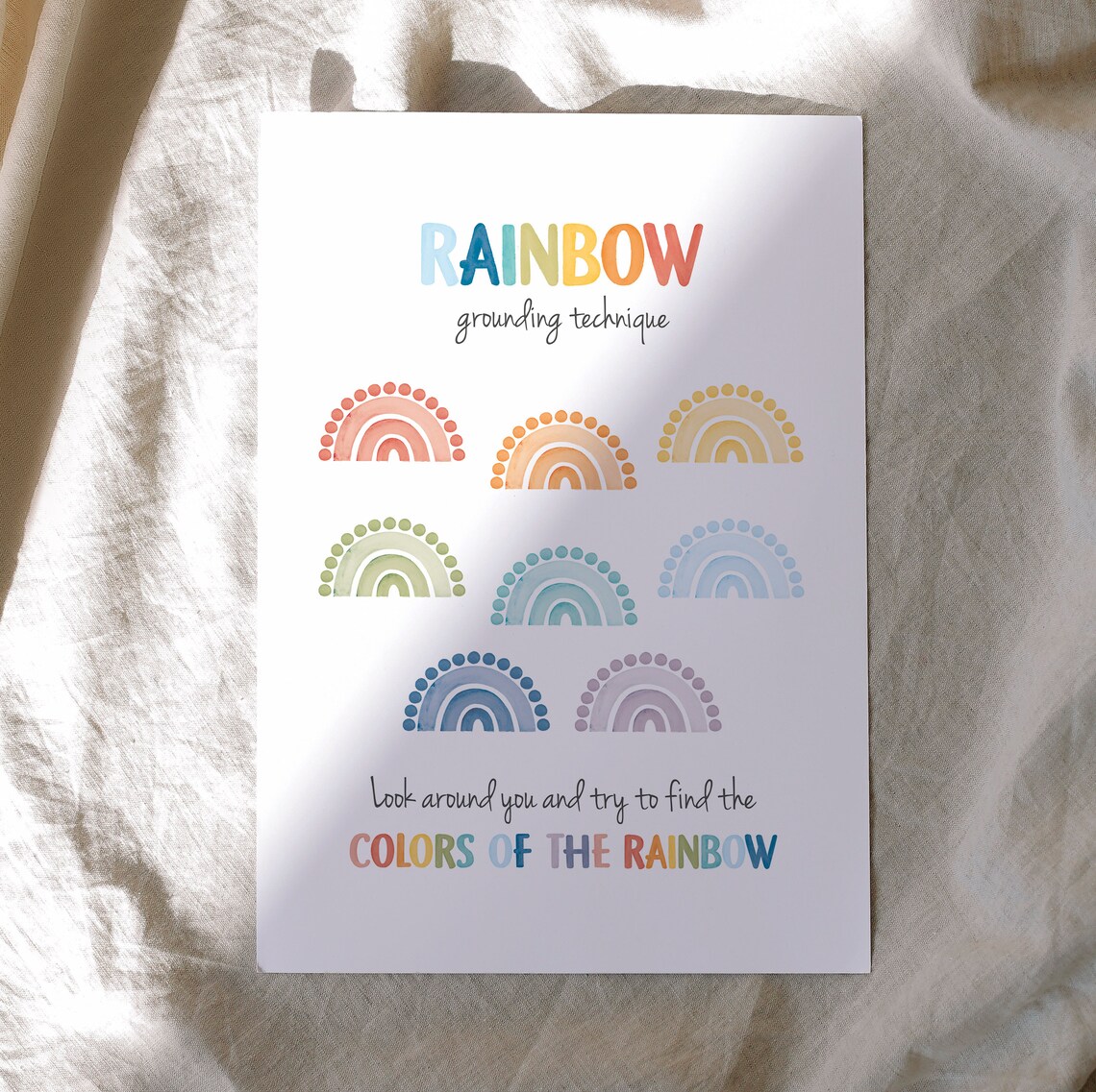 Rainbow Grounding Technique Art Print, Therapy Office Decor - Image 7