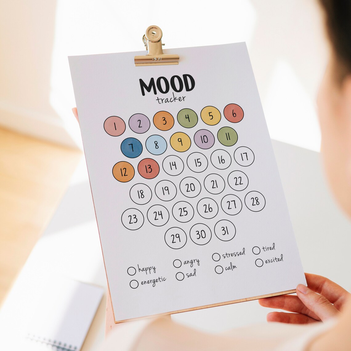 Daily Mood Tracker Feelings Chart Art Print - Image 3