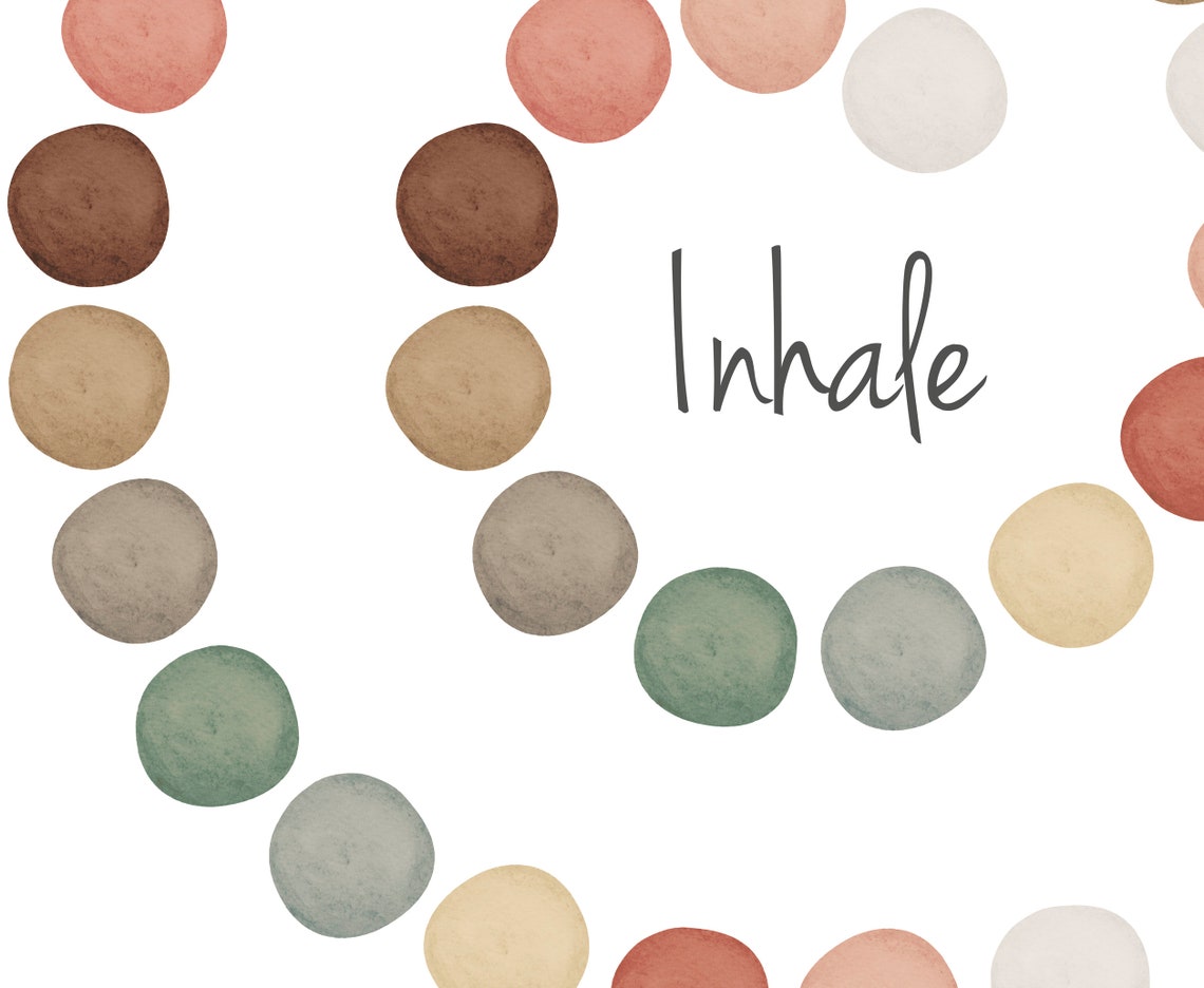 Inhale Exhale Breathing Spiral Watercolor Dots Therapy Office Poster - Image 3