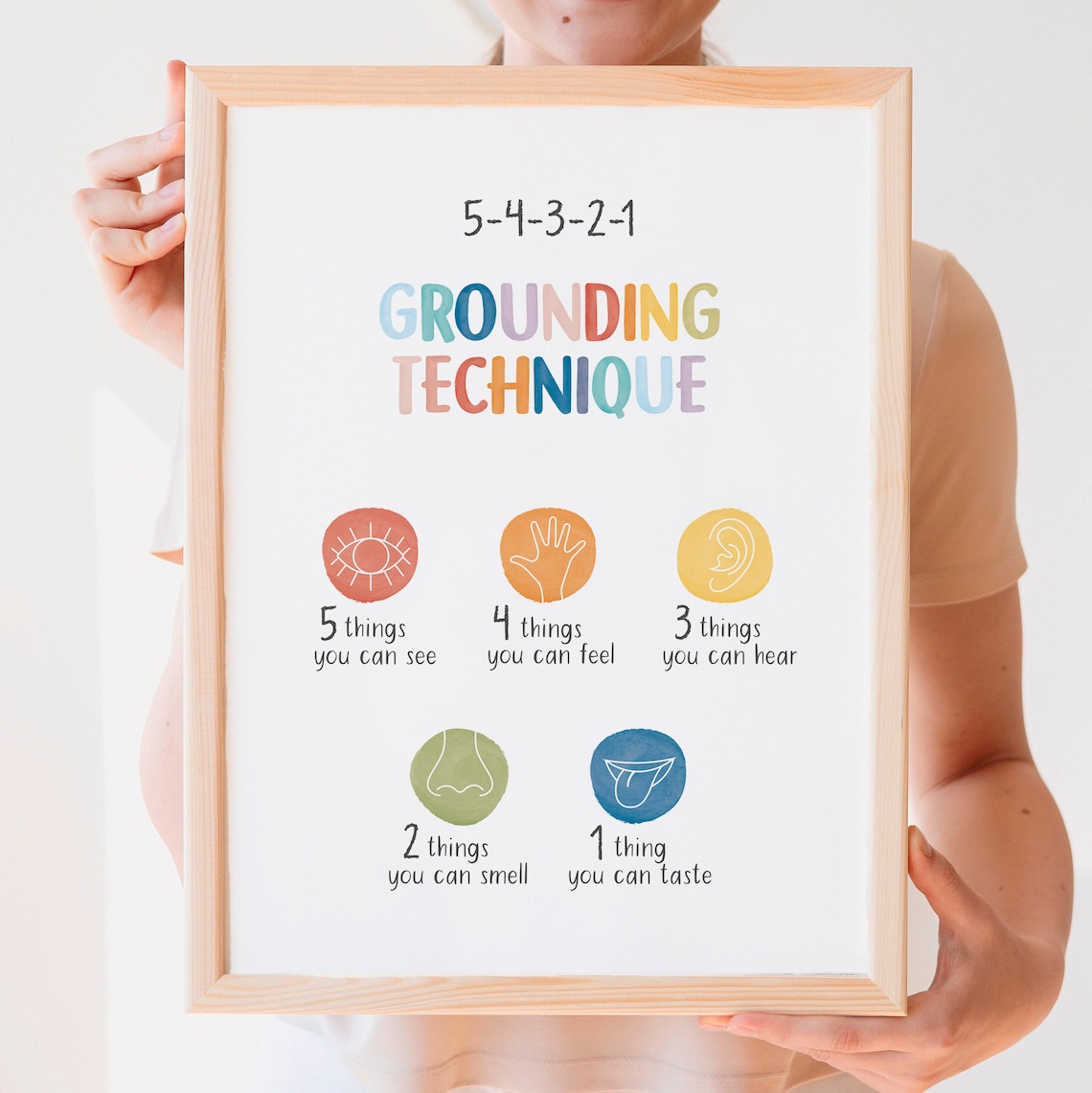 Grounding Technique Poster, CBT Therapy Office Decor - Image 5
