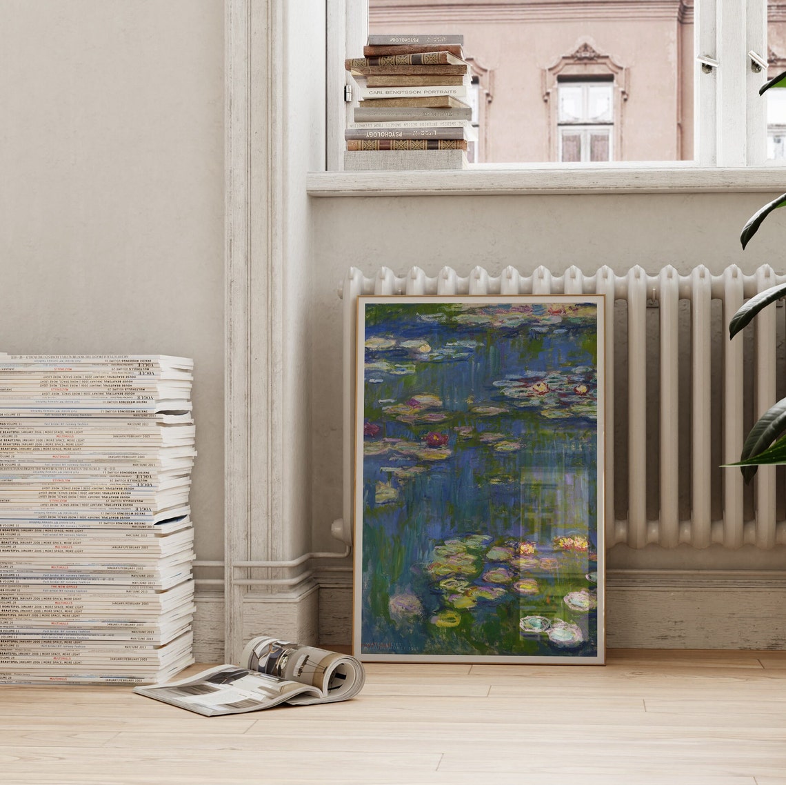 Claude Monet Water Lilies Blue Pond Floating Blossoms Poster - Image 2