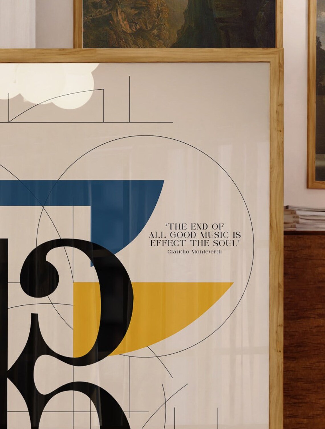 Alto Clef Colorful Bauhaus Geometric Monteverdi Music Quote Poster - Image 3