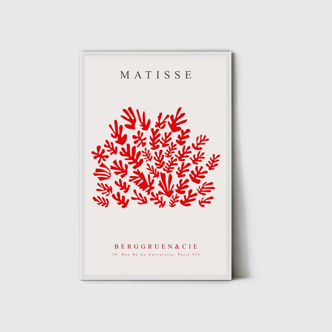 Henri Matisse Red Cutout Foliage Berggruen Paris Exhibition Art Poster - Image 4