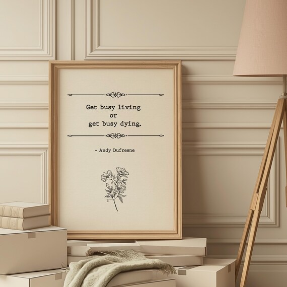 Andy Dufresne Quote Poster Life Inspirational Vintage Print