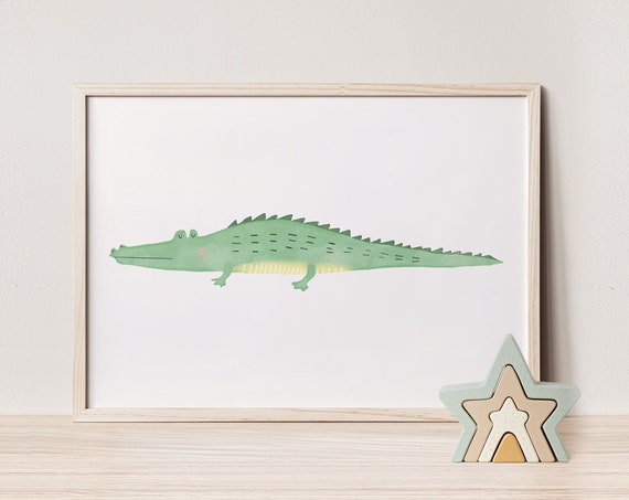 Crocodiles Tropical Print Nursery Art Baby Wall Instant Shower Gift Croc