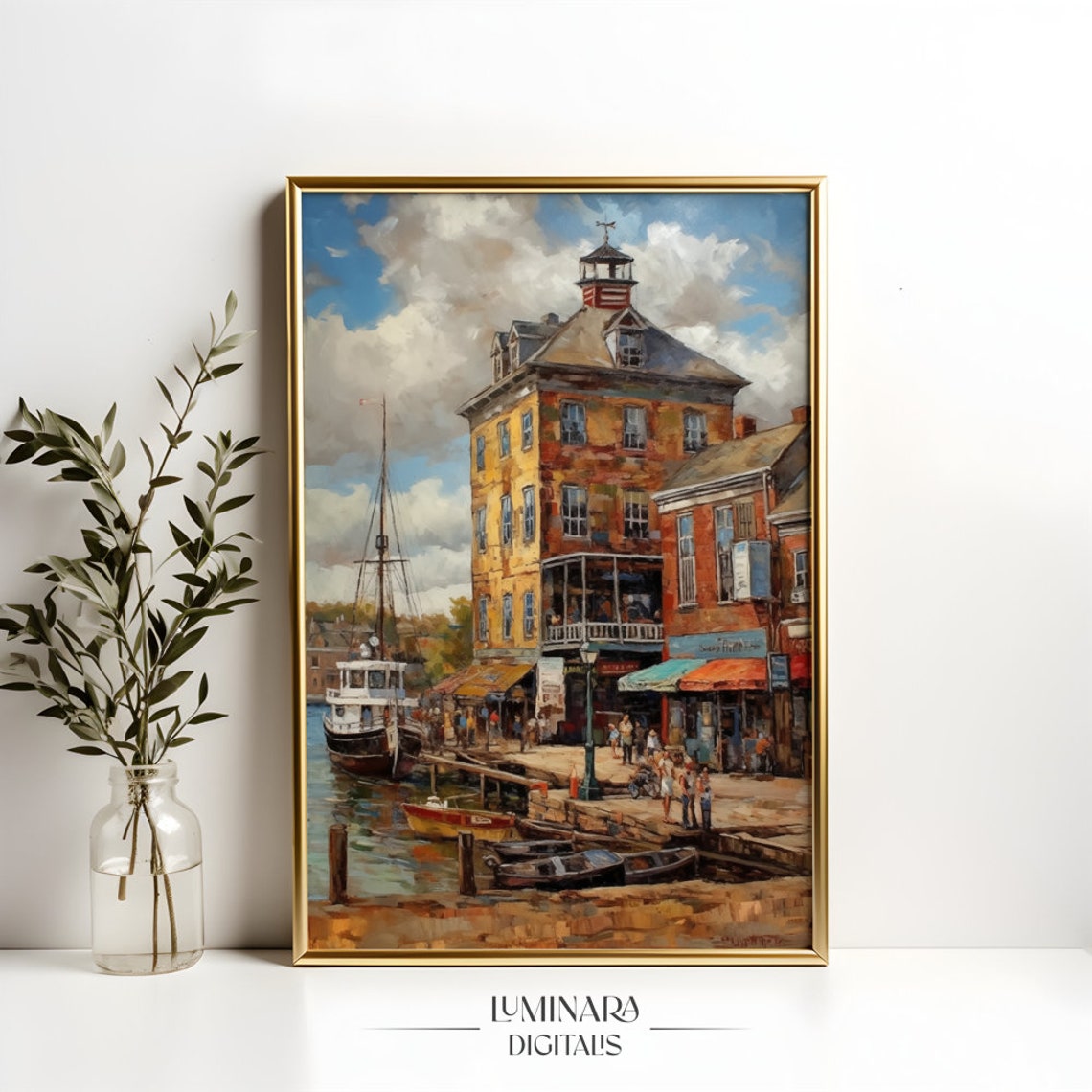 Portsmouth Historic Harbor Vintage Print Acrylic Wall Art Nautical Art 00270 - Image 4