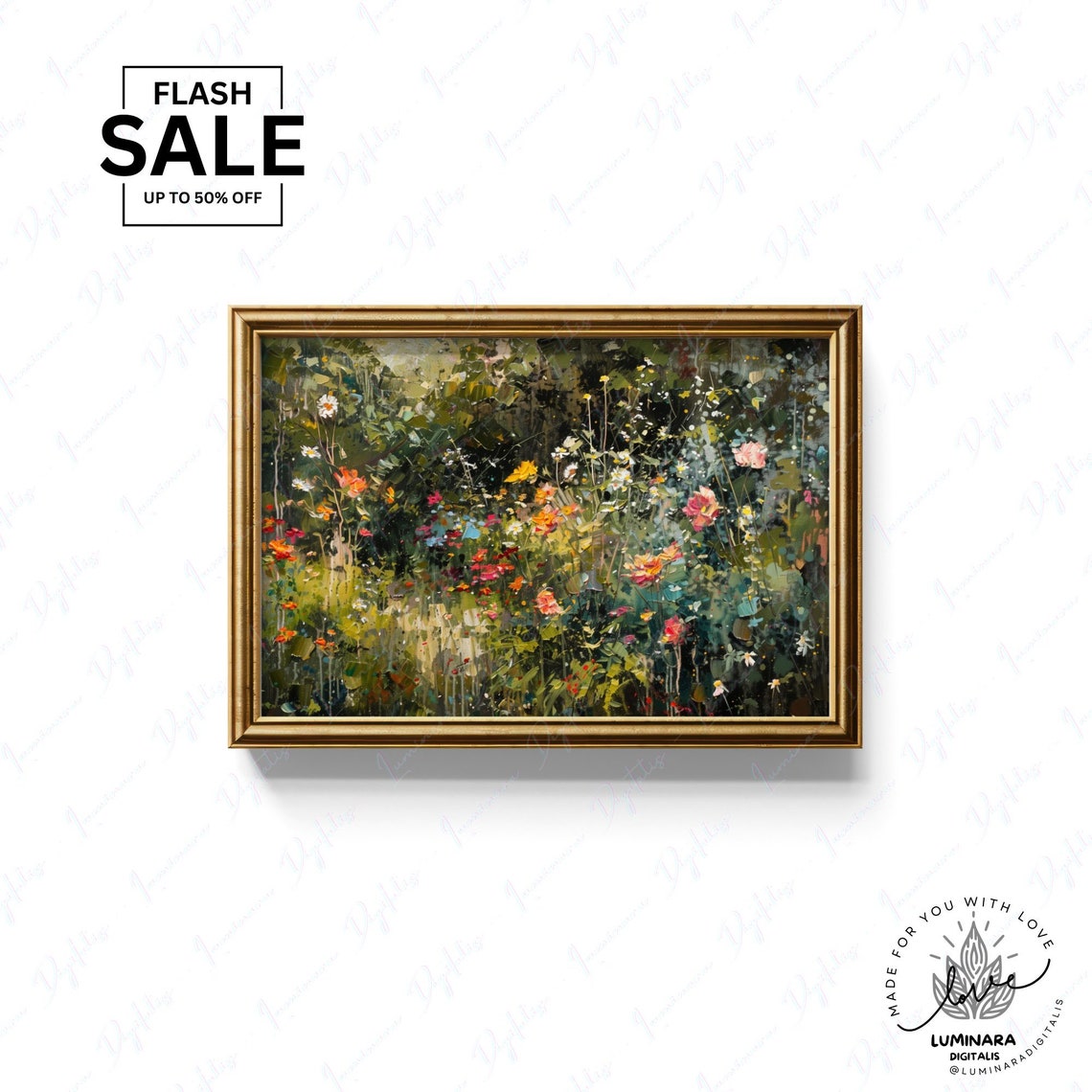 Impressionist Garden Blooms Colorful Wildflower Meadow Art Poster - Image 3