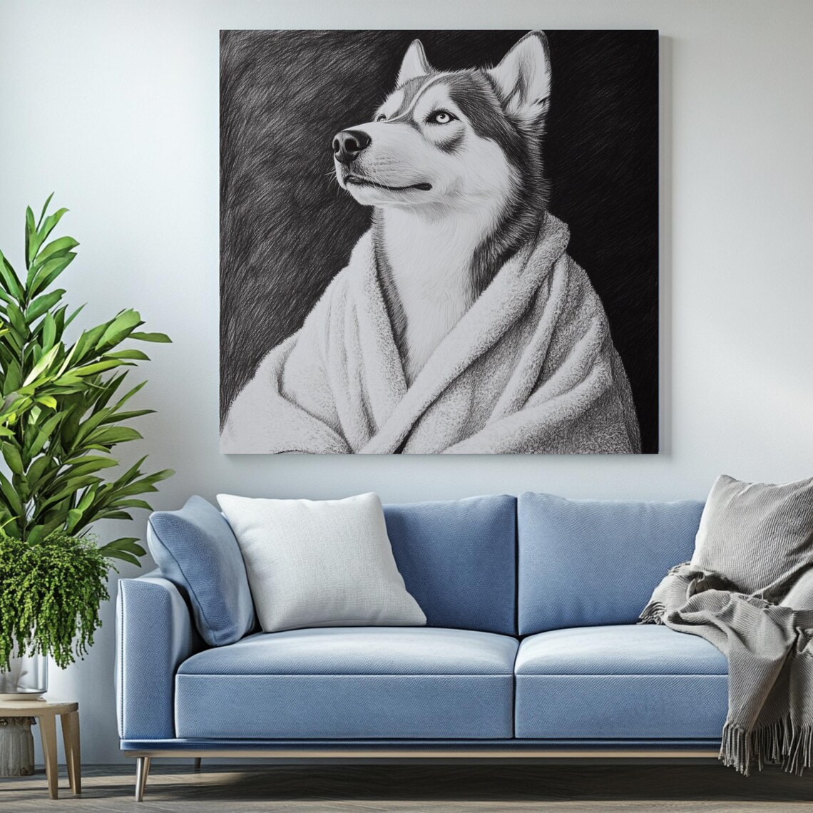 Wolf In Bathrobe, Funny Bathroom Decor Art Print - Image 2
