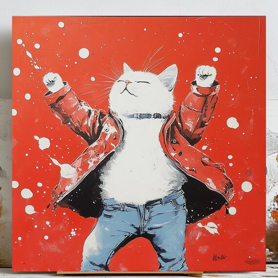 Rebel Cat Explosion Pop Art, Urban Decor