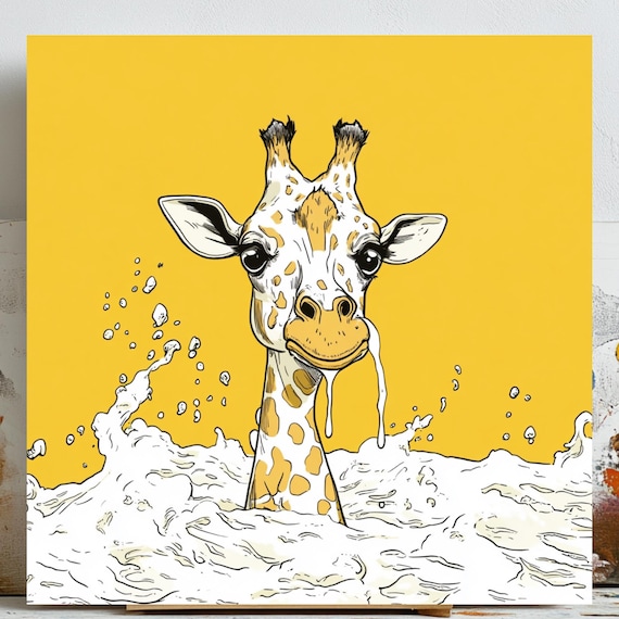 Giraffe Wall Art, Modern Animal Decor