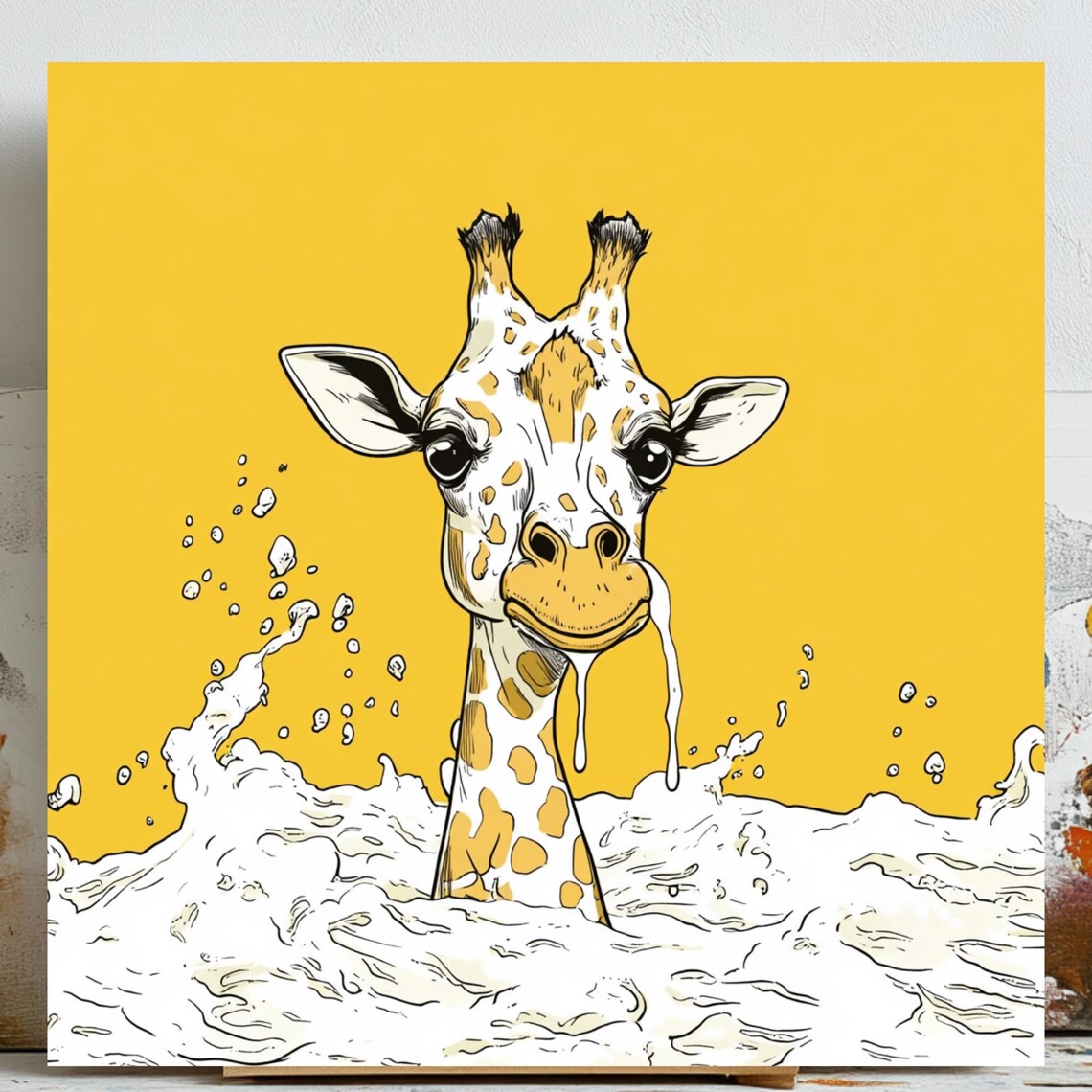 Giraffe Wall Art, Modern Animal Decor