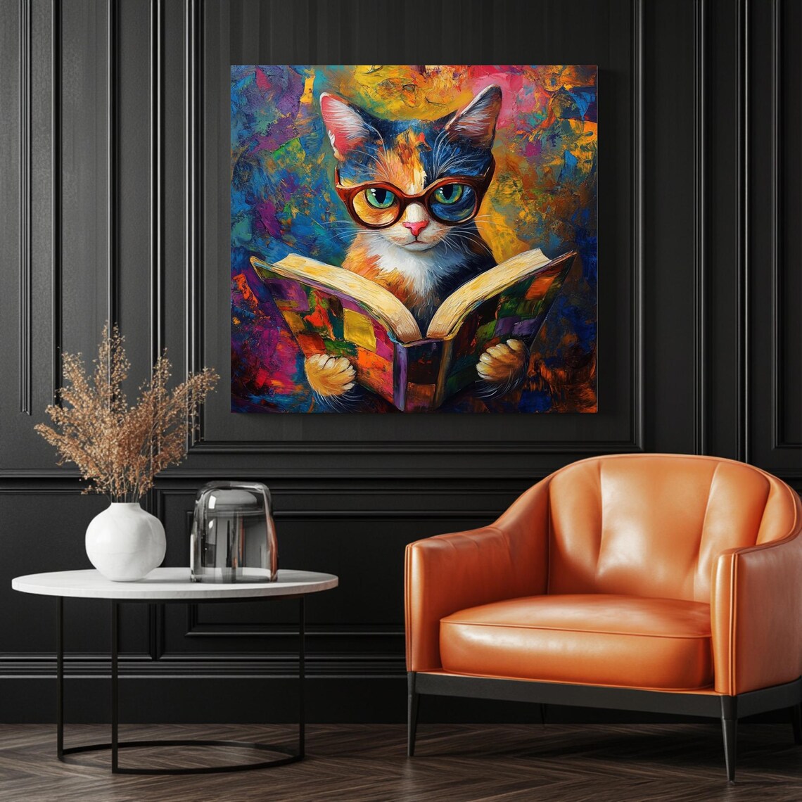 Cat With Glasses, Book Lover Gift - Image 3