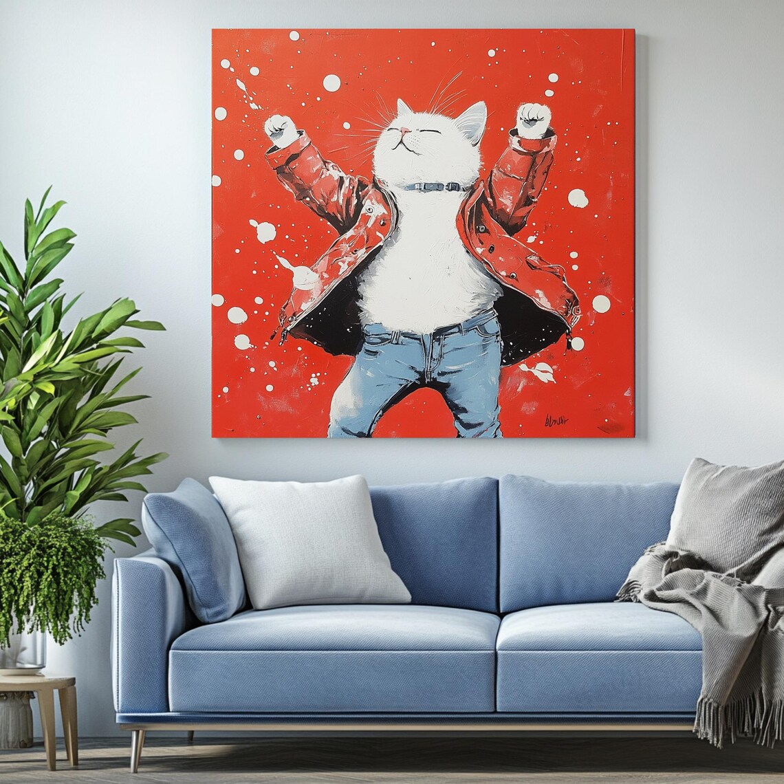Rebel Cat Explosion Pop Art, Urban Decor - Image 2