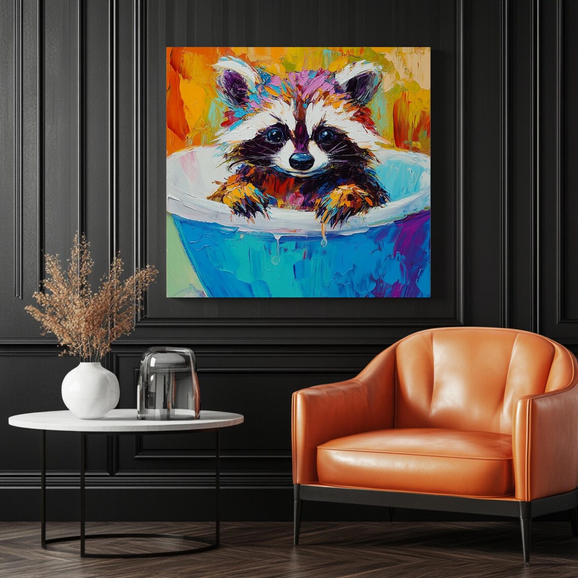 Raccoon Minimalist Bathroom Art Print - Image 3