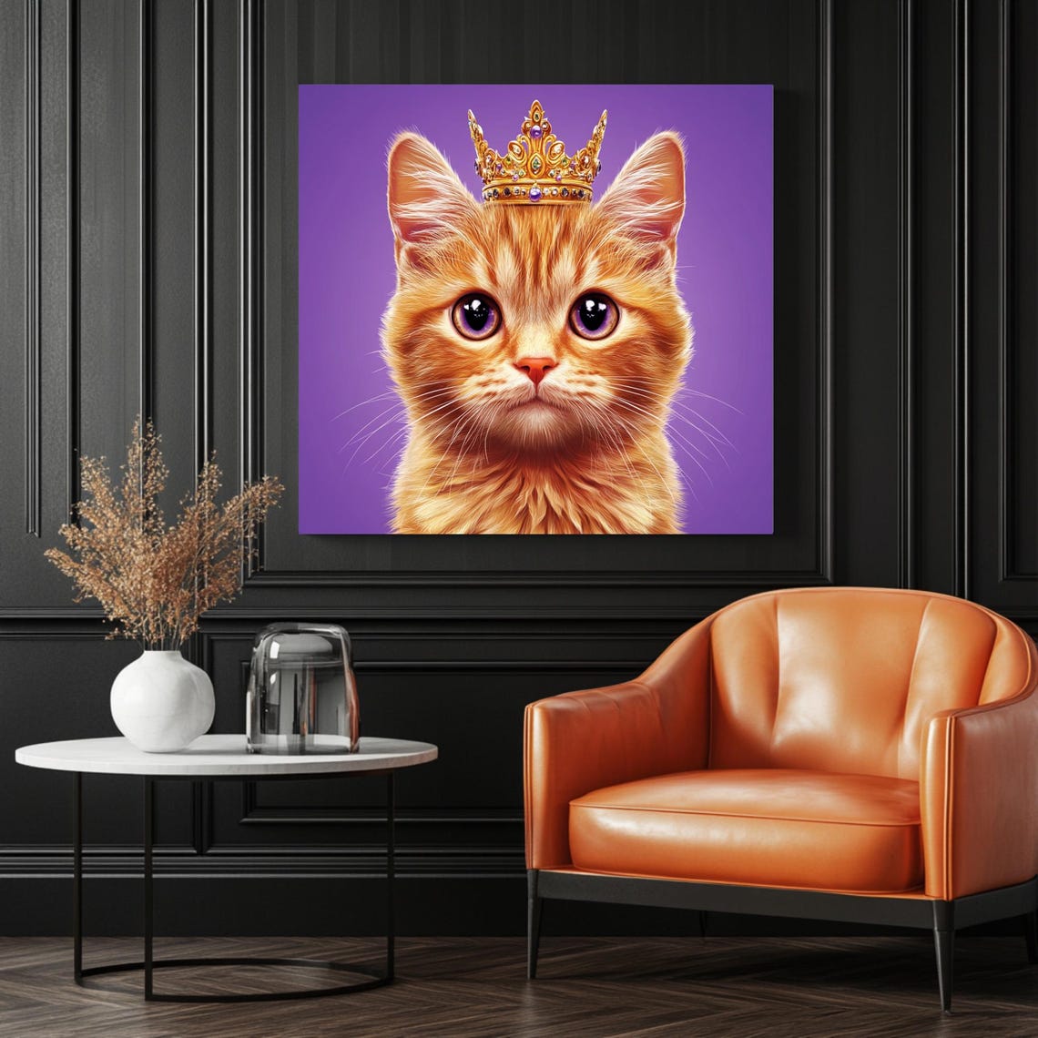 Regal Cat Vintage Portrait, Cat Lover Gift - Image 3