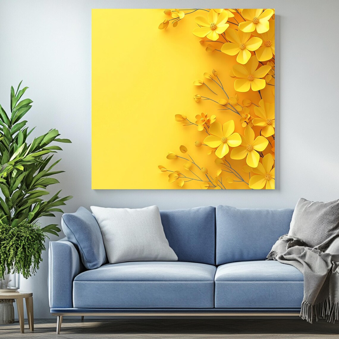Yellow Floral Watercolor Flower Art Print - Image 2