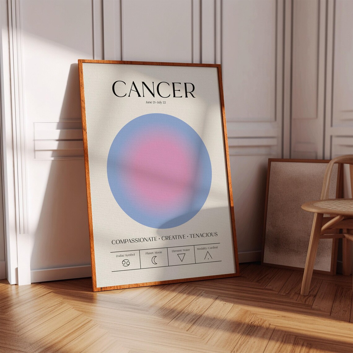 Cancer Astrology Poster, Zodiac Sign Art Print