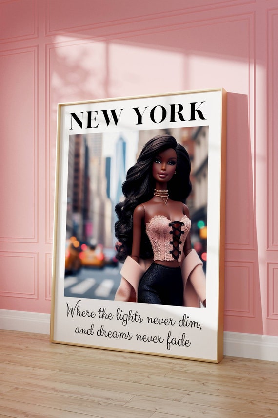 Fashion Doll New York Poster Girly Wall Art Digital Download