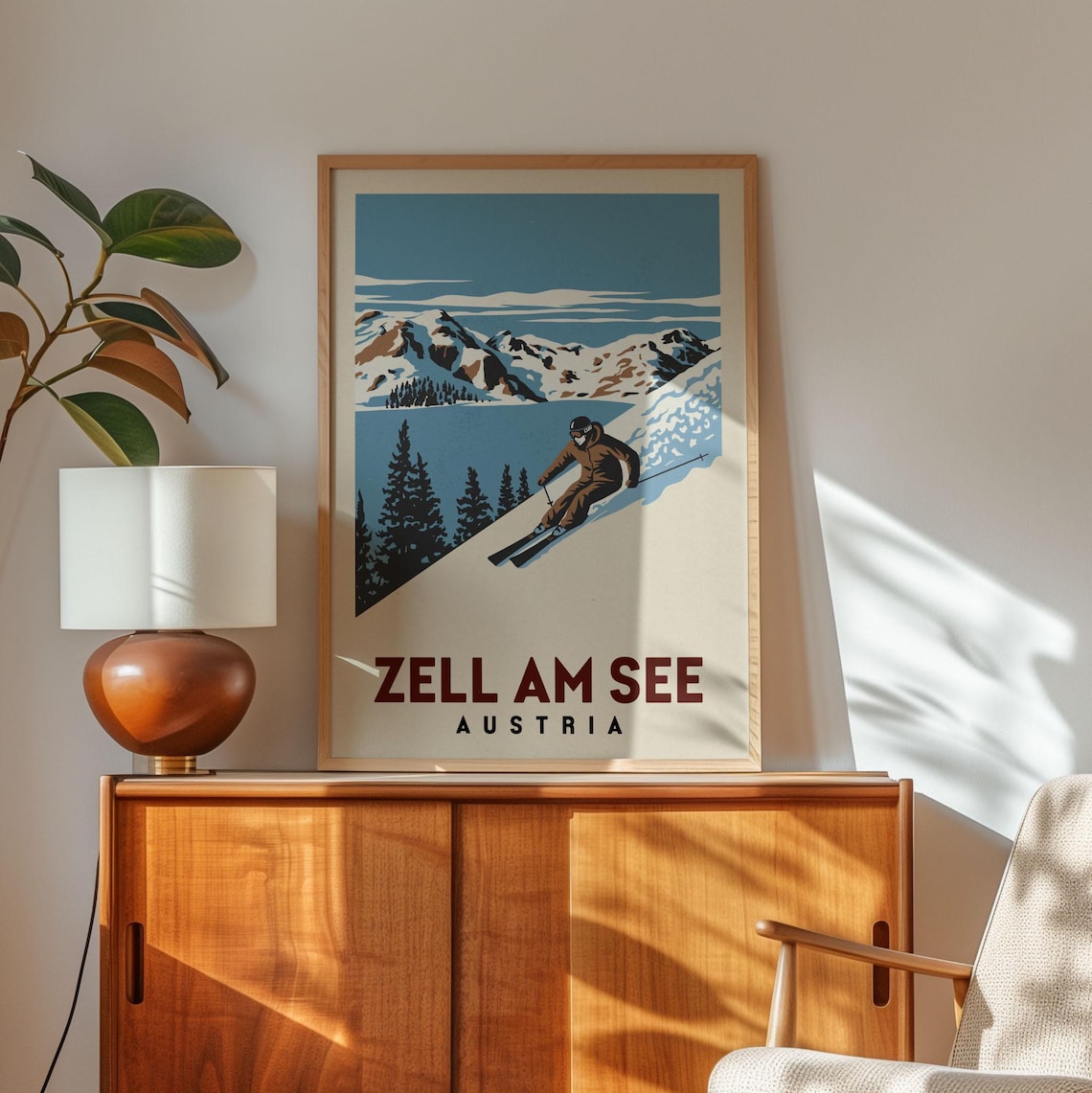Zell Am See Austria Ski Poster, Vintage Apres