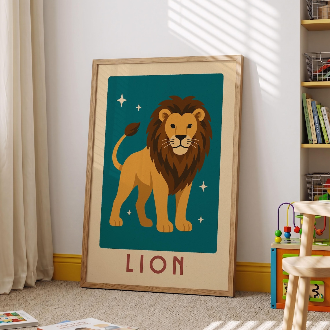 Lion Nursery Print Safari Animal Wall Art Boys Room Decor