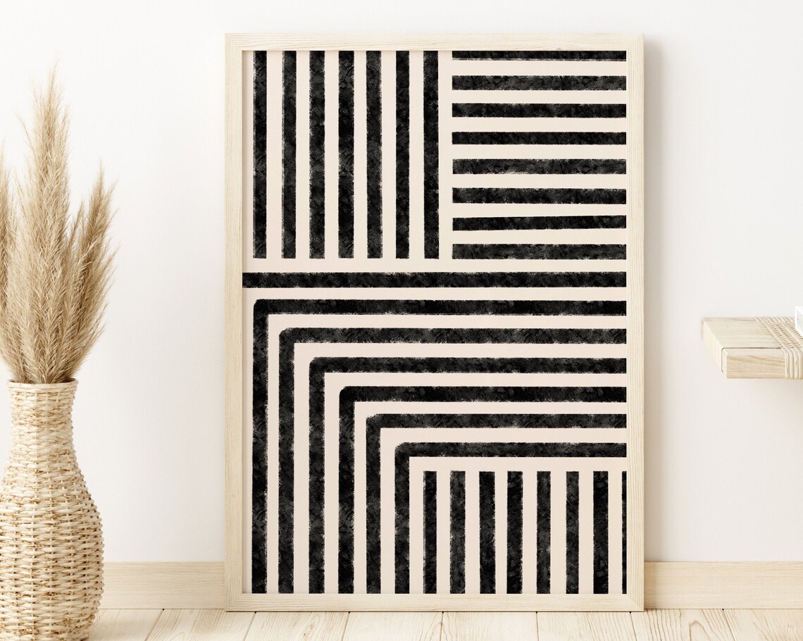 Minimalist Lines Geometric Art Print, Abstract