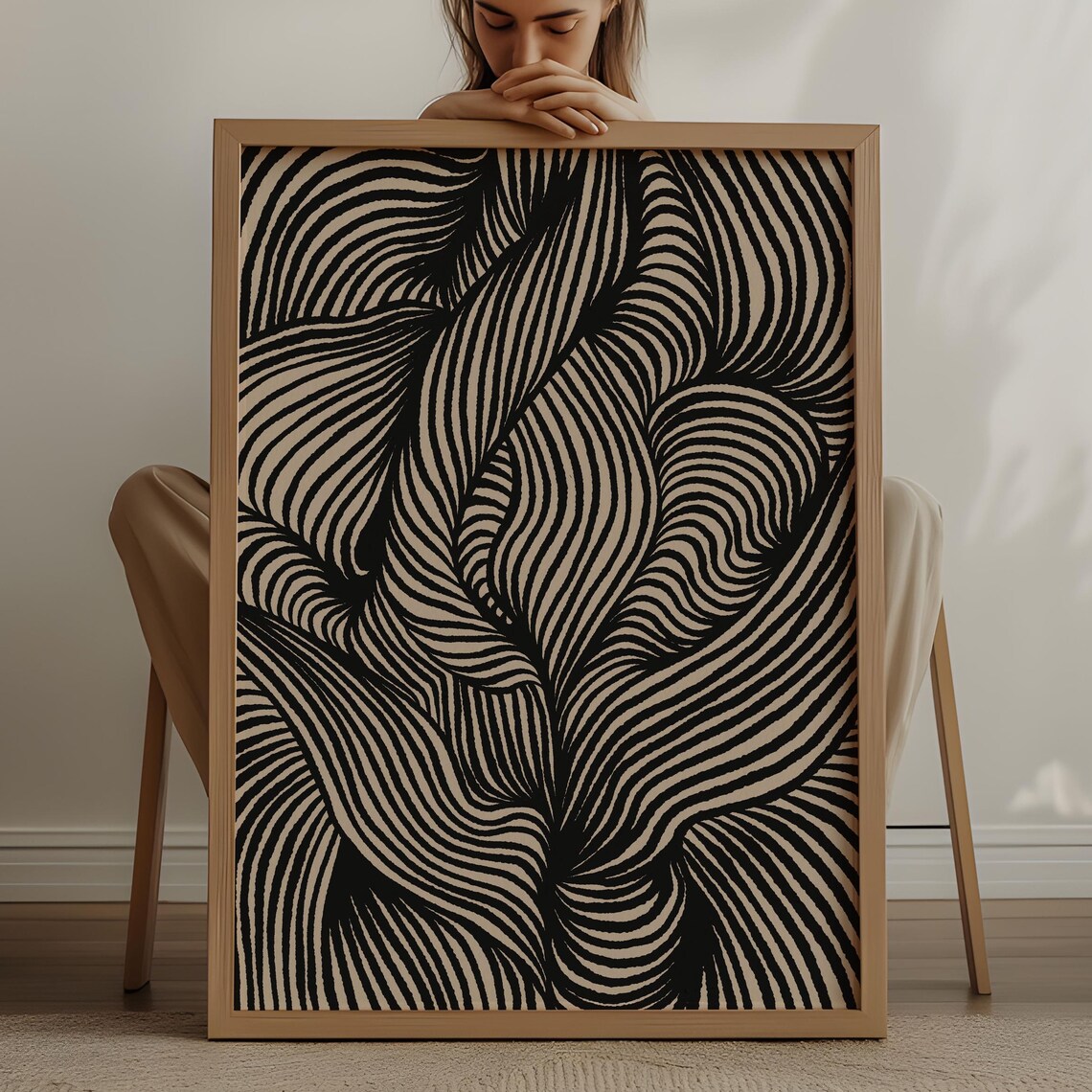 Abstract Lines Art Print, Mid Century Modern