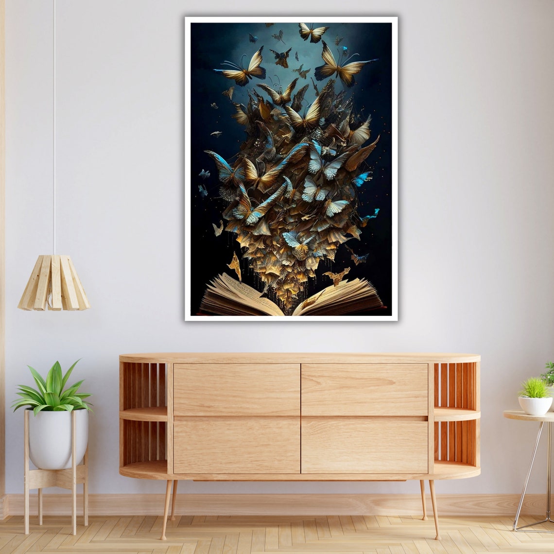 Magical Open Book Butterflies Emerging Dark Surreal Fantasy Art Poster - Image 4