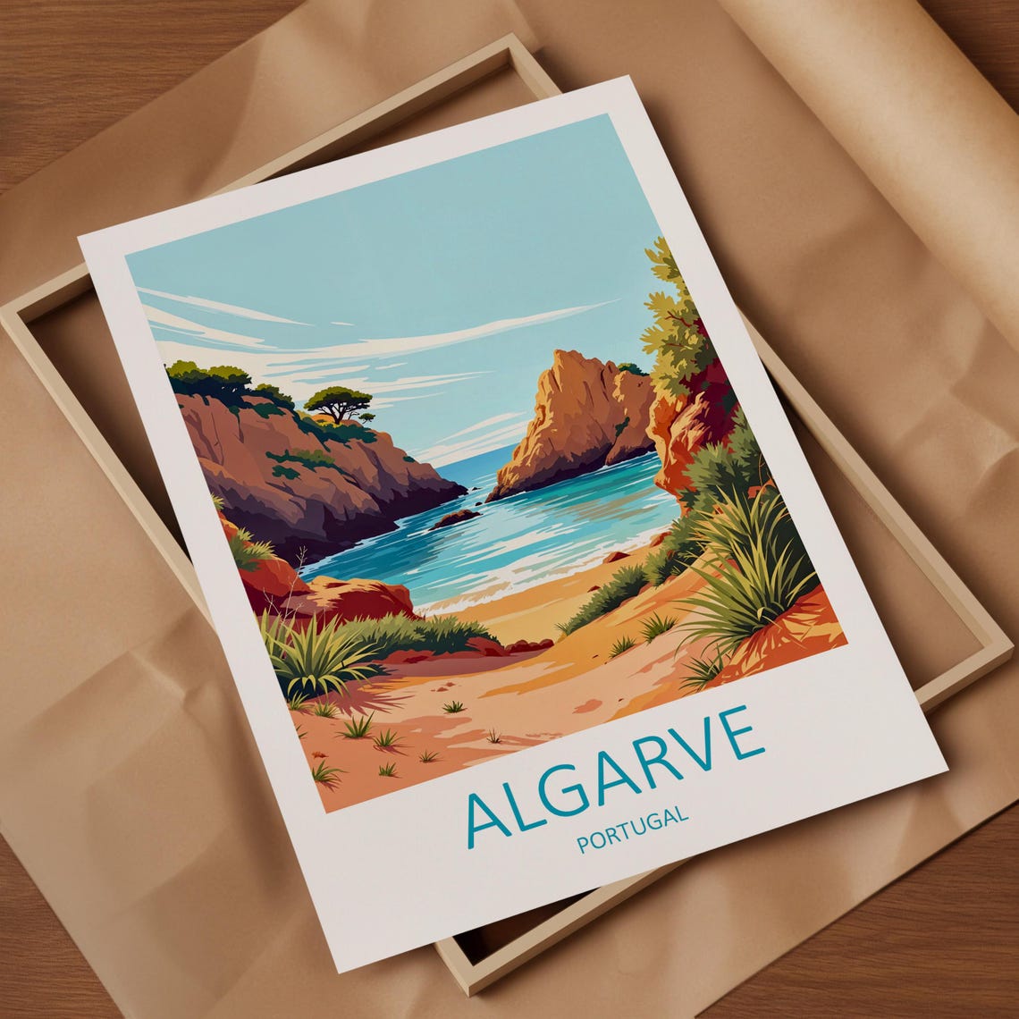 Algarve Portugal Travel Print Algarve Poster Wedding Gift Portugal Wall Art Algarve Print Algarve Art Coastal Decor Art Lover Gift - Image 4