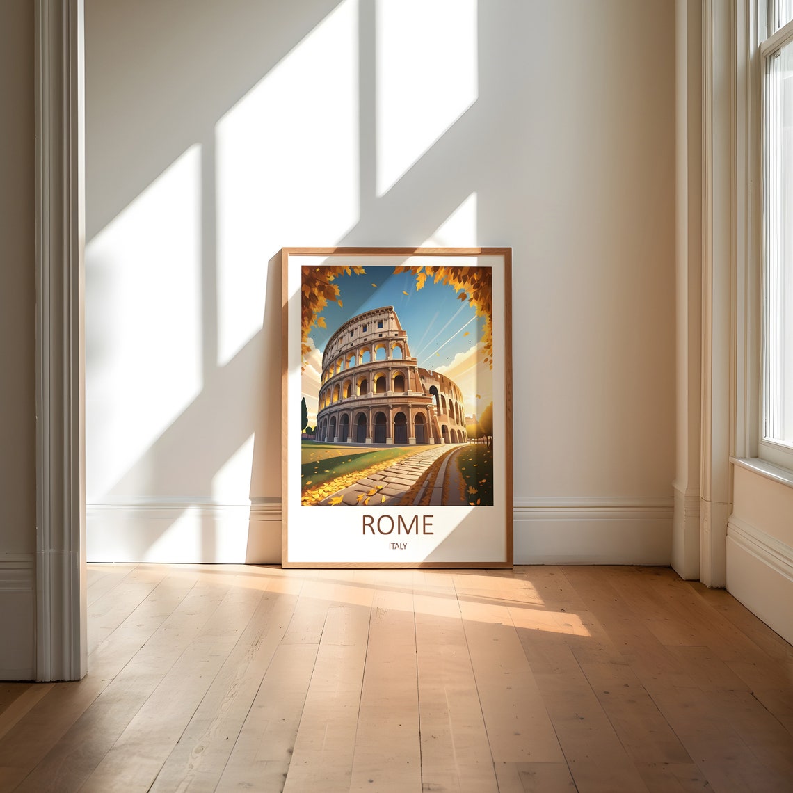 Rome Print Rome Poster Rome Wall Art Italy Print Rome Travel Print Rome Italy Poster Travel Gift Colosseum Rome Italy Illustration - Image 5