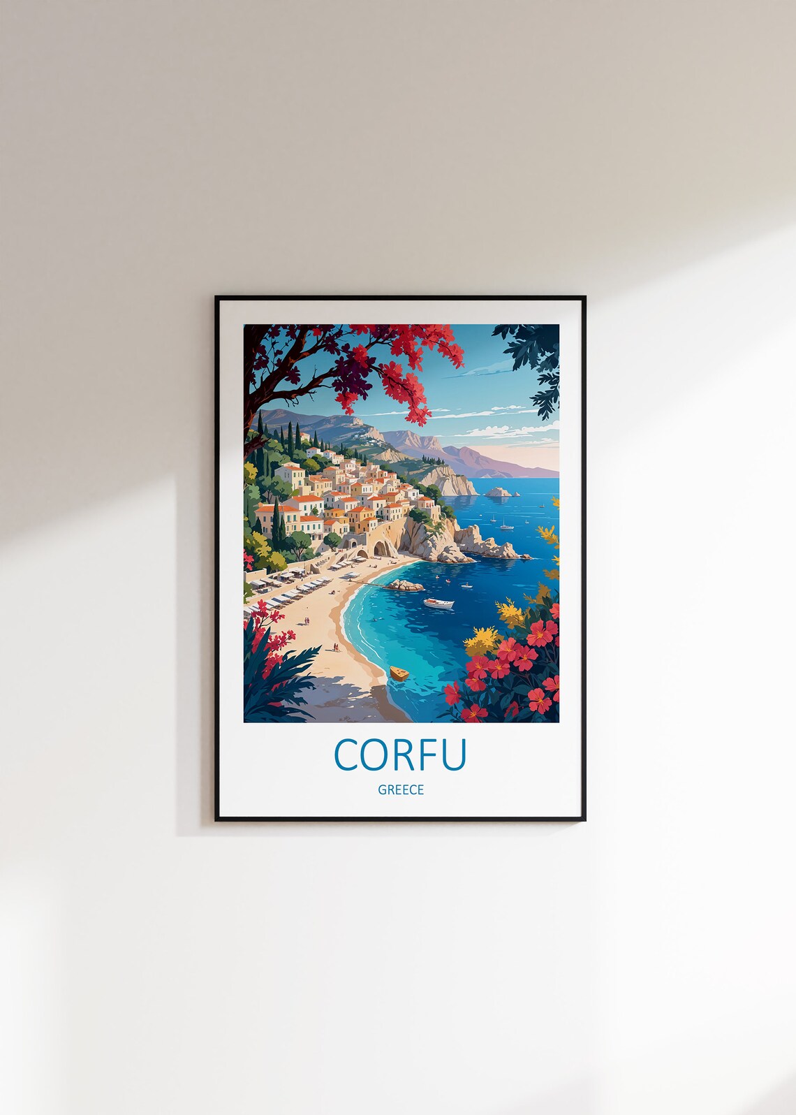 Corfu Print Corfu Poster Corfu Gifts Greece Print Corfu Travel Print Greece Gifts Greek Wall Art Corfu Greece Greek Art Prints - Image 2
