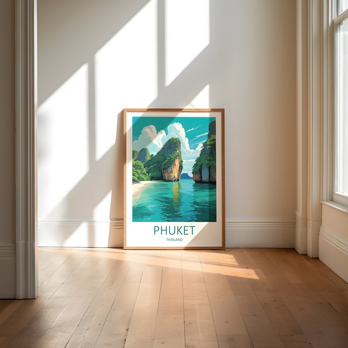 Phuket Thailand Limestone Karsts Rising From Emerald Lagoon Poster - Image 6