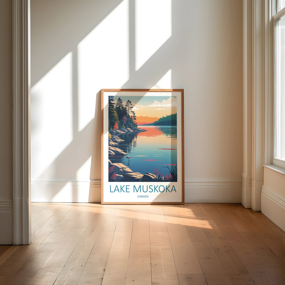 Lake Muskoka Print Muskoka Canada Canada Travel Print Muskoka Poster Travel Gift Ontario Canada Print Lakes Poster North America - Image 6