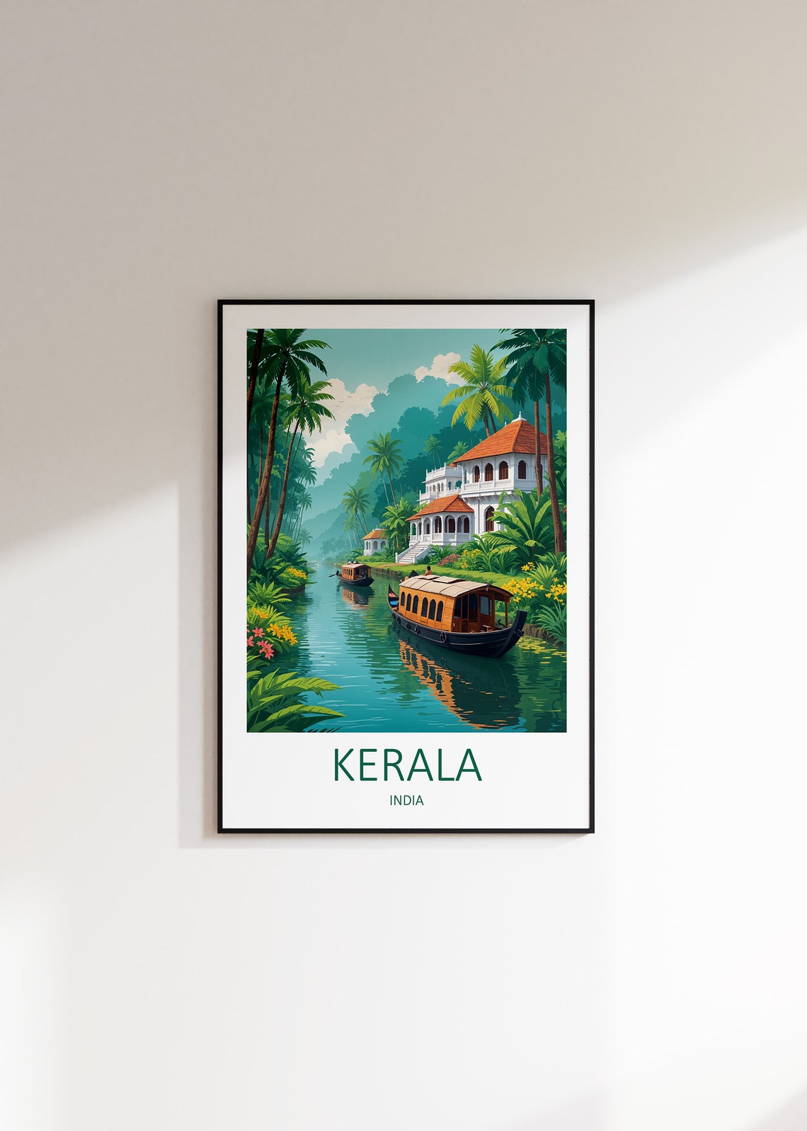Kerala India Print Kerala Poster India Poster Kerala Art Indian Wall Art Kerala Travel Print India Travel Gift India Art Print - Image 3