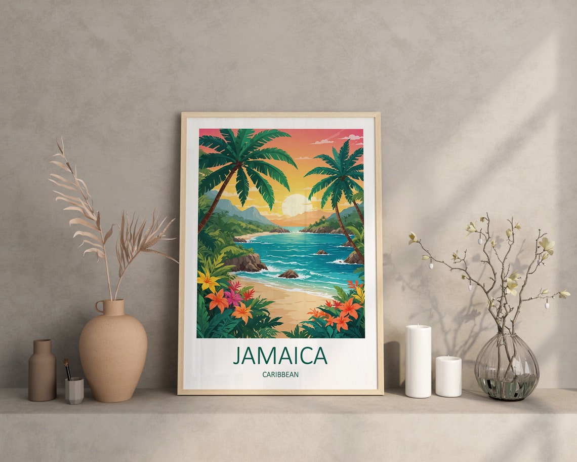 Jamaica Print Jamaica Poster Caribbean Wall Art Jamaica Travel Print Travel Gift Caribbean Gifts Caribbean Prints Caribbean Poster - Image 4